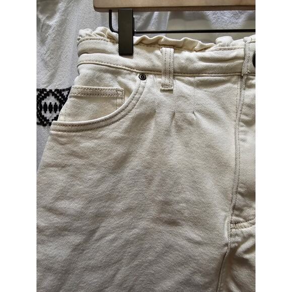 Lee white stretch denim ruffle elastic waist mini skirt size 12 - Picture 4 of 10